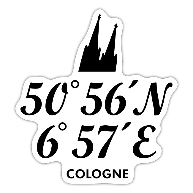 Köln Koordinaten Sticker