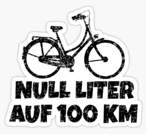 Fahrrad Aufkleber - Null Liter auf 100km